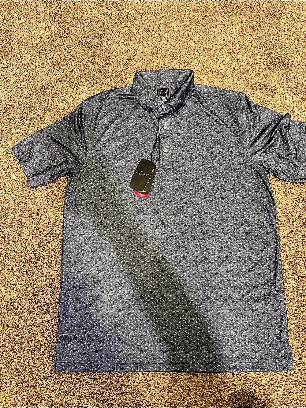 Greg Norman Play Dry Performance Polo Men's Geometric Gray Medium